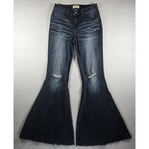 Shyanne Jeans Womens Size 27 Blue Super Flare Bell Bottom Stretch Western Denim